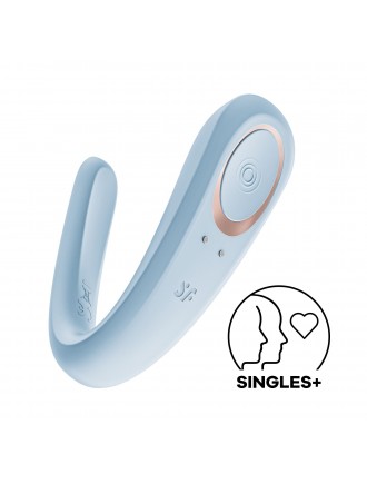 Вібратор для пар Satisfyer Double Classic Light Blue з одним моторчиком