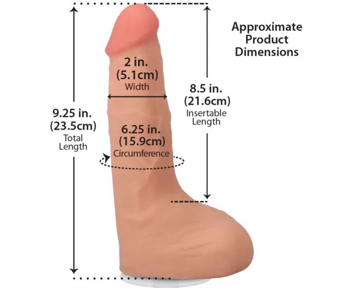 Фалоімітатор, що кінчає Doc Johnson The Realistic Cock ULTRASKYN - Squirting 9,5 Inch Vanilla