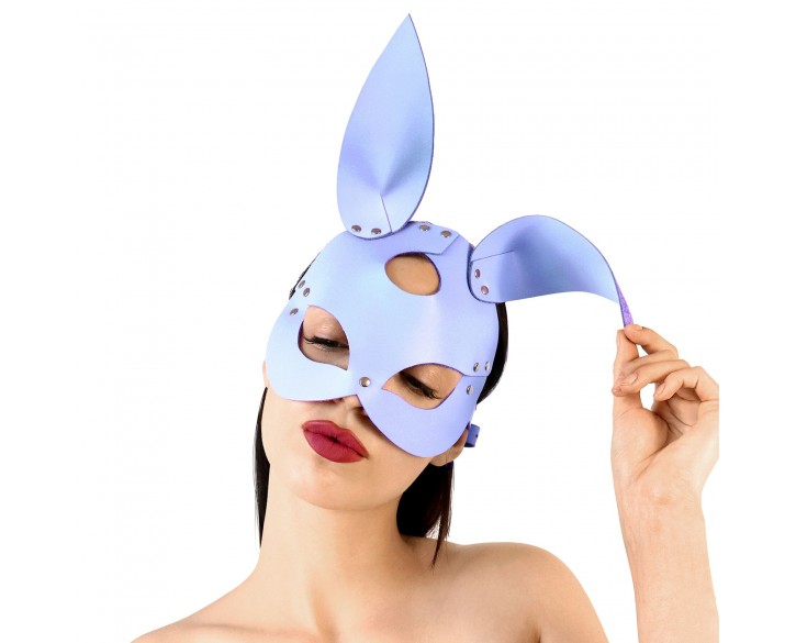 Шкіряна маска Зайчика Art of Sex - Bunny mask, колір Лавандовий