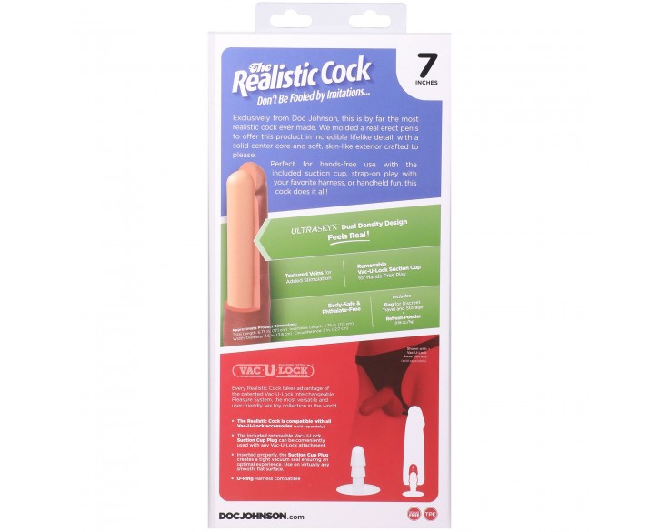 Фалоімітатор Doc Johnson The Realistic Cock ULTRASKYN - 7 Inch Chocolate