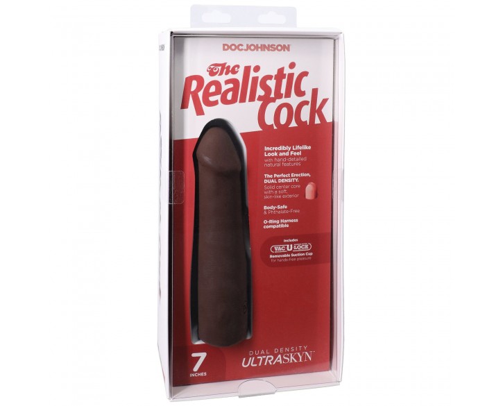 Фалоімітатор Doc Johnson The Realistic Cock ULTRASKYN - 7 Inch Chocolate