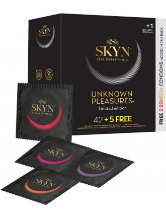 Безлатексні преміум-презервативи SKYN Unknown Pleasures 42+5 шт FREE, 6 різних видів