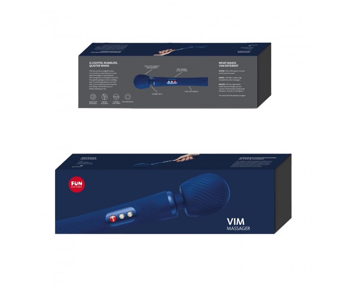 Вібромасажер Fun Factory VIM Vibrating Wand midnight blue, суперпотужний та легкий, до 6 годин роботи