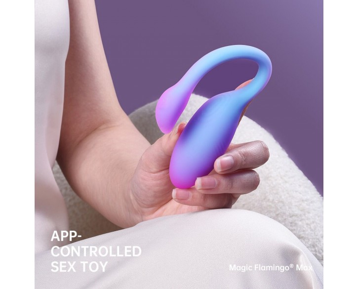 Смарт-віброяйце Magic Motion Flamingo Max Blue 2 в 1: віброяйце та тренажер Кегеля, 10 режимів