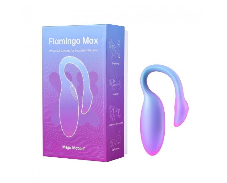 Смарт-віброяйце Magic Motion Flamingo Max Blue 2 в 1: віброяйце та тренажер Кегеля, 10 режимів