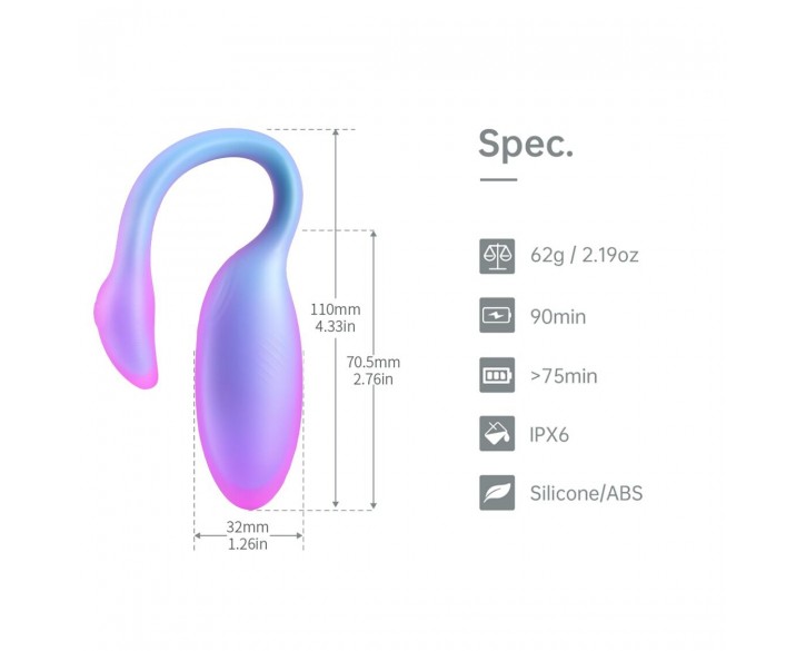 Смарт-віброяйце Magic Motion Flamingo Max Blue 2 в 1: віброяйце та тренажер Кегеля, 10 режимів