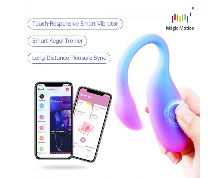 Смарт-віброяйце Magic Motion Flamingo Max Blue 2 в 1: віброяйце та тренажер Кегеля, 10 режимів