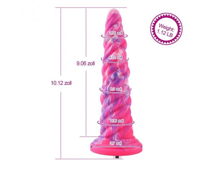 Фантазійний фалоімітатор 10.12″ для секс-машин Hismith Silicone Dildo rose Monster Series, KlicLok