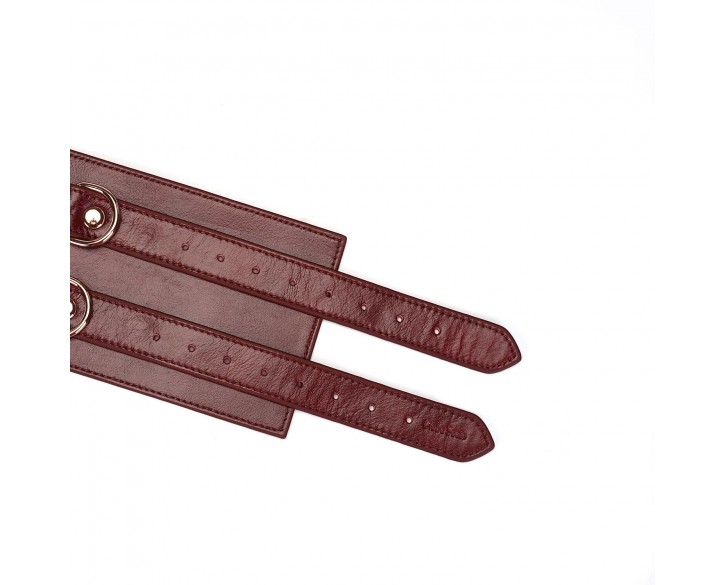 Шкіряний пояс для бондажу Liebe Seele Wine Red Waist Cuff S Size