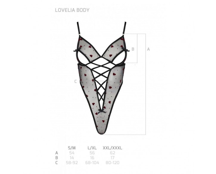 Еротичний боді з малюнком LOVELIA BODY black S/M - Passion