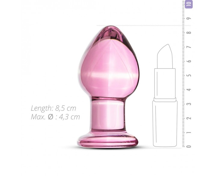 Рожева анальна пробка зі скла Gildo Pink Glass Buttplug