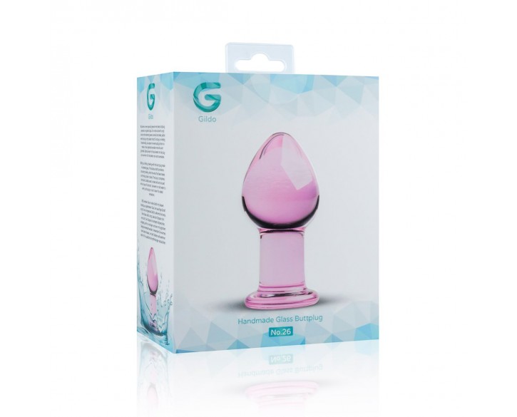 Рожева анальна пробка зі скла Gildo Pink Glass Buttplug