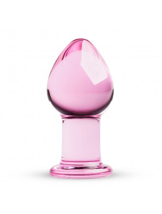 Рожева анальна пробка зі скла Gildo Pink Glass Buttplug