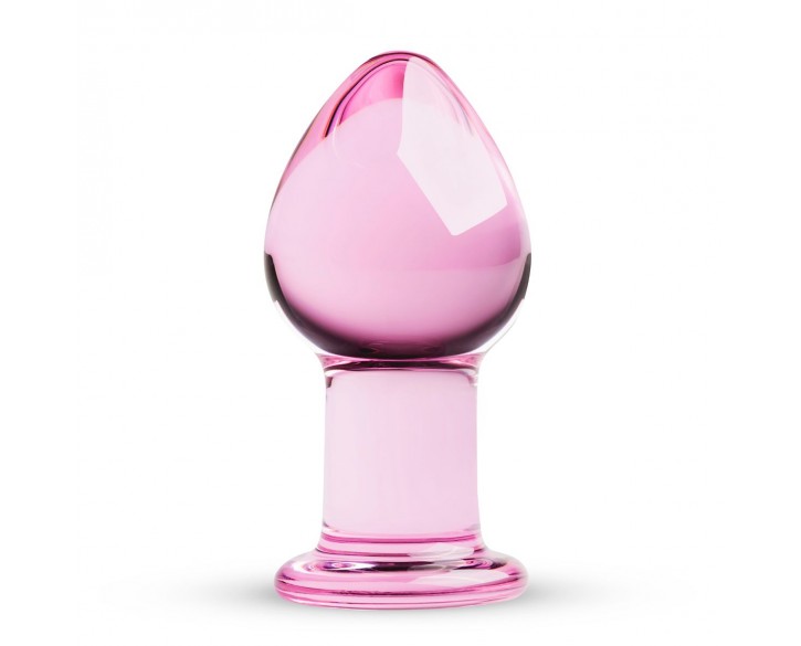 Рожева анальна пробка зі скла Gildo Pink Glass Buttplug