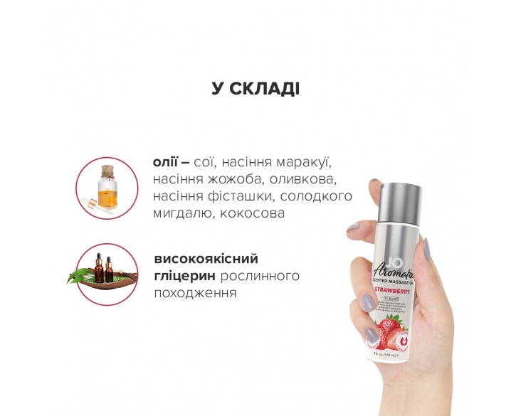 Натуральна масажна олія System JO Aromatix — Massage Oil — Strawberry 120 мл