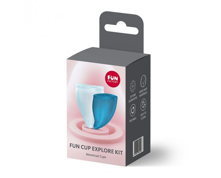 Набір менструальних чаш Fun Factory FUN CUP EXPLORE KIT, 2 шт, Multicolored Turquoise, об’єми 20 та 30 мл