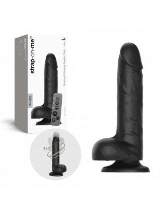 Фалоімітатор з вібрацією та ротацією Strap-On-Me Rotating & Vibrating Realistic Dildo – L – Black