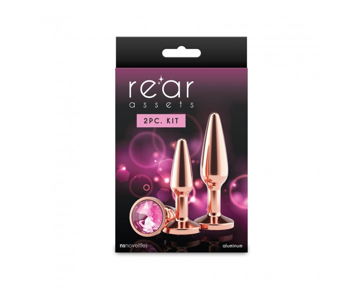 Набір анальних пробок NS Novelties Rear Assets - Tapered Trainer Kit - Rose Gold - Pink