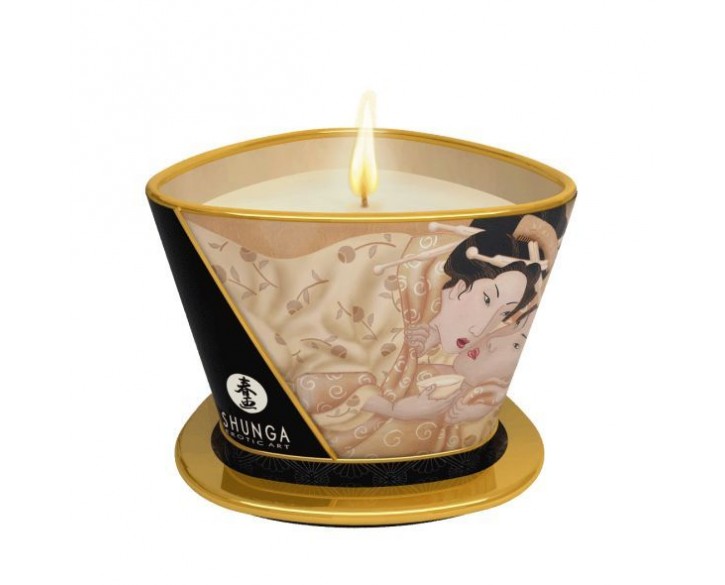 Масажна свічка Shunga Massage Candle – Vanilla Fetish (170 мл) з афродизіаками