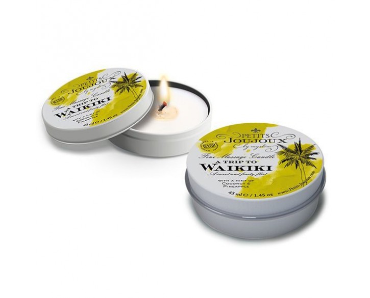 Масажна свічка Petits Joujoux - Waikiki Beach - Coconut and Pineapple (43 мл) з афродизіаками