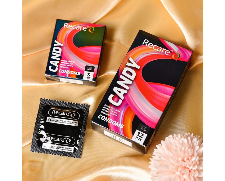 Презервативи Holographic Recare Delay Candy Condoms 3 шт, пролонгувальний ефект, цукерковий аромат