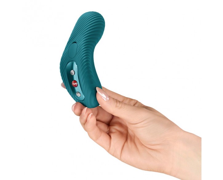 Накладний вібратор Fun Factory LAYA III Bottle Green, ефект постукування пальцем