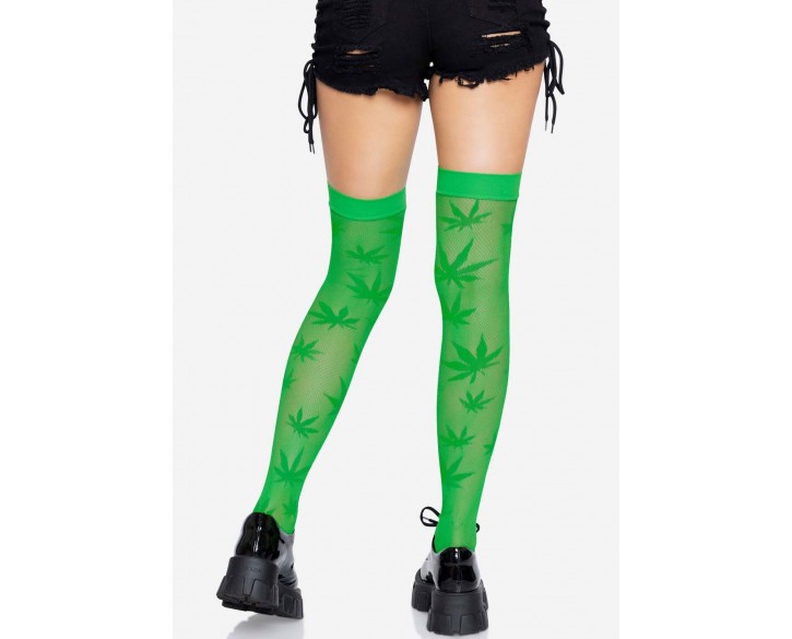 Панчохи Leg Avenue 420 Net thigh highs Green