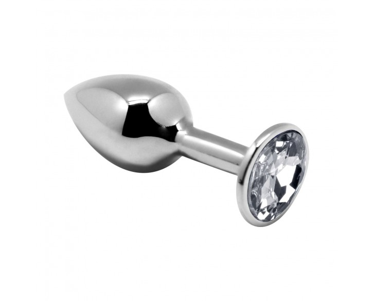 Металева анальна пробка з кристалом Alive Mini Metal Butt Plug White L