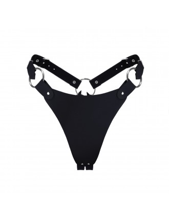 Трусики з натуральної шкіри Feral Feelings - String Bikini Black