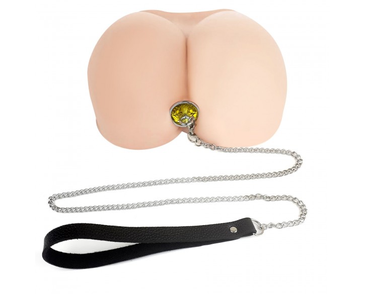 Металева анальна пробка Art of Sex Metal Anal Plug with Leash size M з повідцем