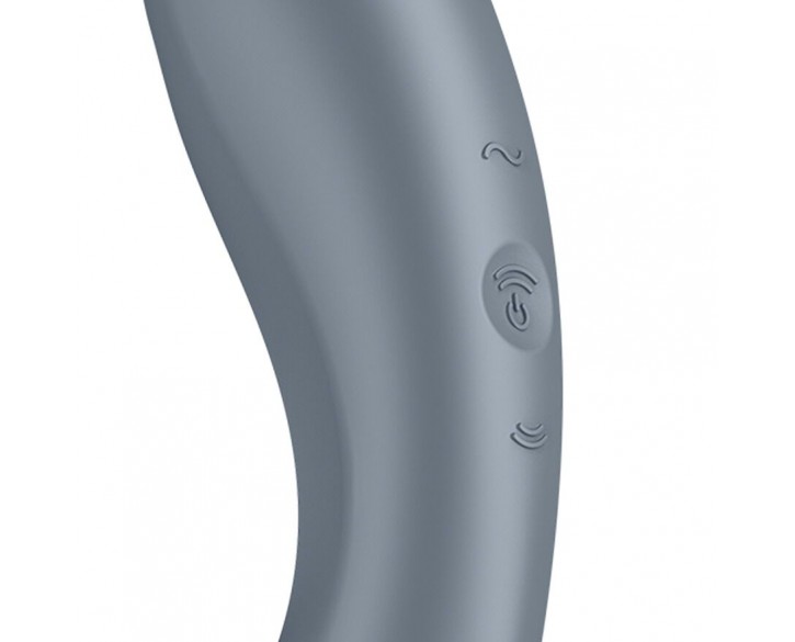 Вакуумний стимулятор з вібрацією Satisfyer Curvy Trinity 1 Bluegrey, іграшка 3в1