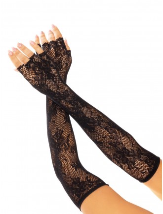 Мітенки Leg Avenue Lace Opera Length Fingerless Gloves Black