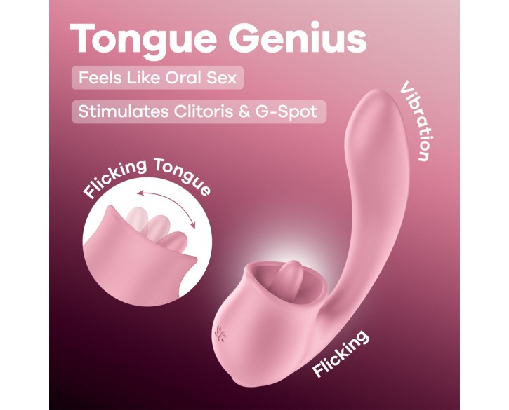 Вагінально-кліторальний вібратор Satisfyer Tongue Genius з язичком