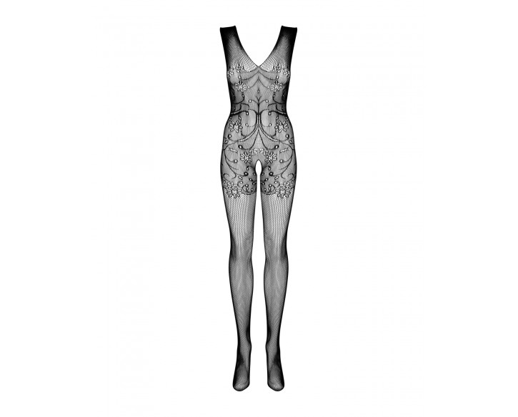 Бодістокінг Obsessive Bodystocking F234 S/M/L, абстрактний малюнок, глибоке декольте