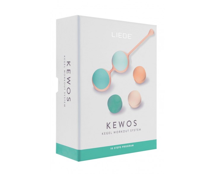Вагінальні кульки Liebe Kewos — Peach/Mint, 5 кульок у комплекті, 15, 25, 35, 45 та 55 г
