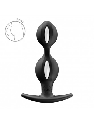 Анальні кульки Fun Factory B BALLS DUO Black, ефект вібрації, діаметр 3,2 та 3,6 см