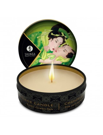 Масажна свічка Shunga Mini Massage Candle – Exotic Green Tea (30 мл) з афродизіаками