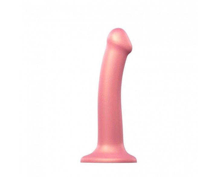 Насадка для страпону Strap-On-Me Mono Density Dildo Rose M, діам. 3,3 см, одношаровий силікон, гнучк