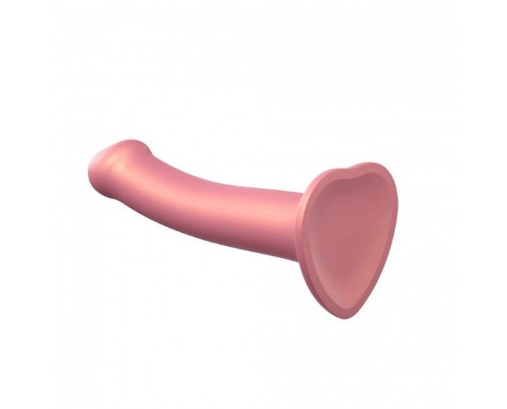 Насадка для страпону Strap-On-Me Mono Density Dildo Rose M, діам. 3,3 см, одношаровий силікон, гнучк