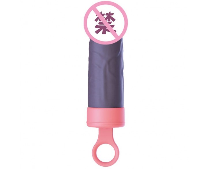 Вібратор CuteVibe Teddy Pink (Black Dildo), реалістичний вібратор під виглядом морозива