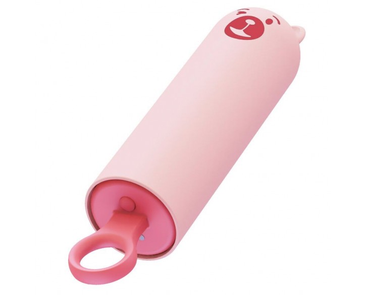 Вібратор CuteVibe Teddy Pink (Black Dildo), реалістичний вібратор під виглядом морозива