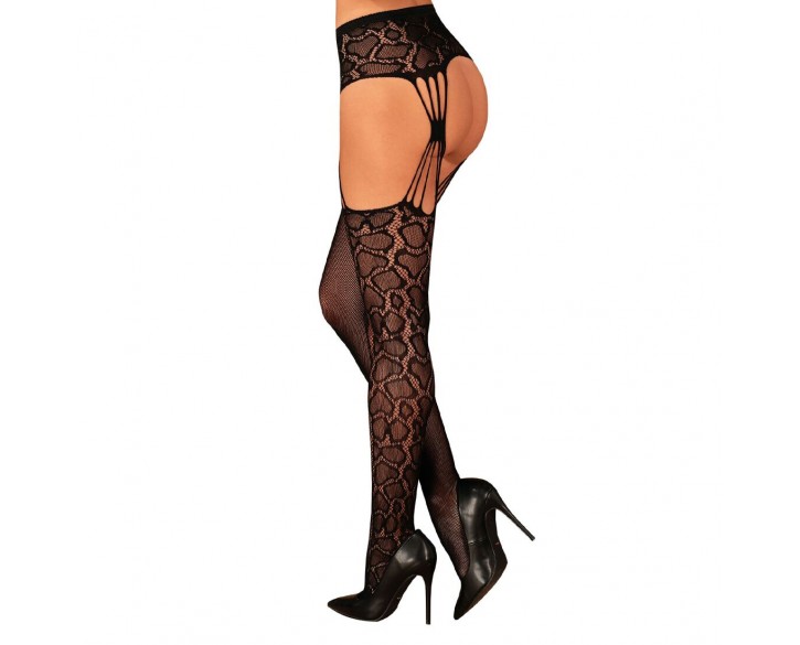 Еротичні колготки-бодістокінг Obsessive Garter stockings S821 S/M/L, імітація панчіх і пояса для пан