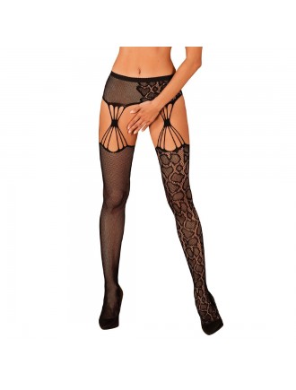 Еротичні колготки-бодістокінг Obsessive Garter stockings S821 S/M/L, імітація панчіх і пояса для пан