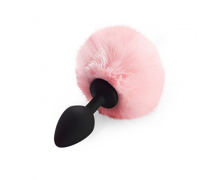 Силіконова анальна пробка М Art of Sex - Silicone Bunny Tails Butt plug Pink, діаметр 3,5 см