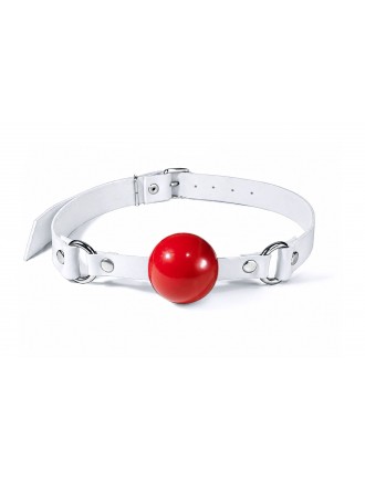 Кляп силіконовий Feral Feelings Silicon Ball Gag White/Red, білий ремінець, червона кулька