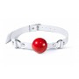 Кляп силіконовий Feral Feelings Silicon Ball Gag White/Red, білий ремінець, червона кулька