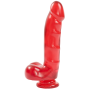 Фалоімітатор Doc Johnson Jelly Jewels Cock&Balls Red, діаметр 3,6 см, антибактеріальний ПВХ