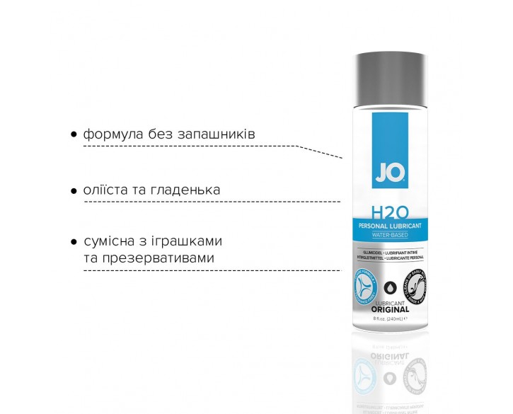 Змазка на водній основі System JO H2O ORIGINAL (240 мл) оліїста і гладенька, рослинний гліцерин