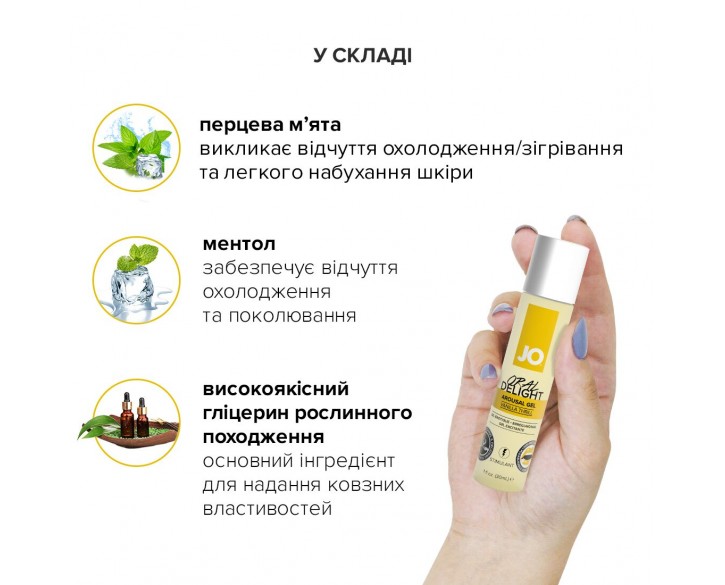 Гель для оральних пестощів System JO Oral Delight Vanilla Thrill (30 мл), ефект холод-тепло