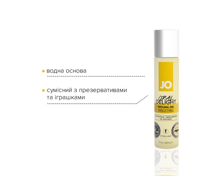 Гель для оральних пестощів System JO Oral Delight Vanilla Thrill (30 мл), ефект холод-тепло